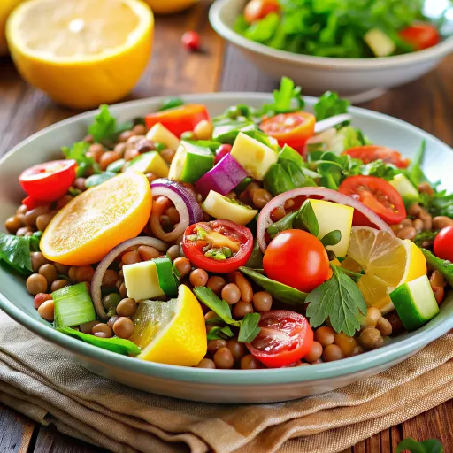 Obilna Salata od Leće i Povrća